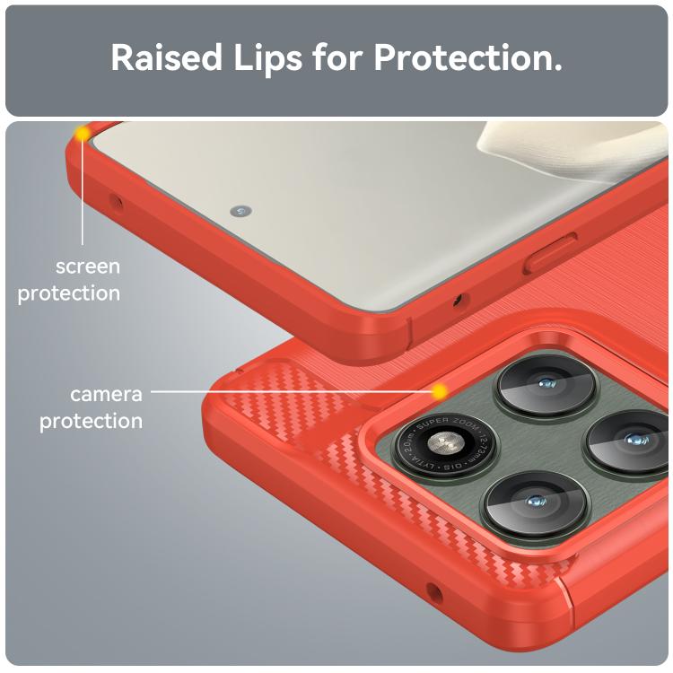 For Motorola Edge 60 Pro Carbon Fiber Brushed Texture TPU Phone Case