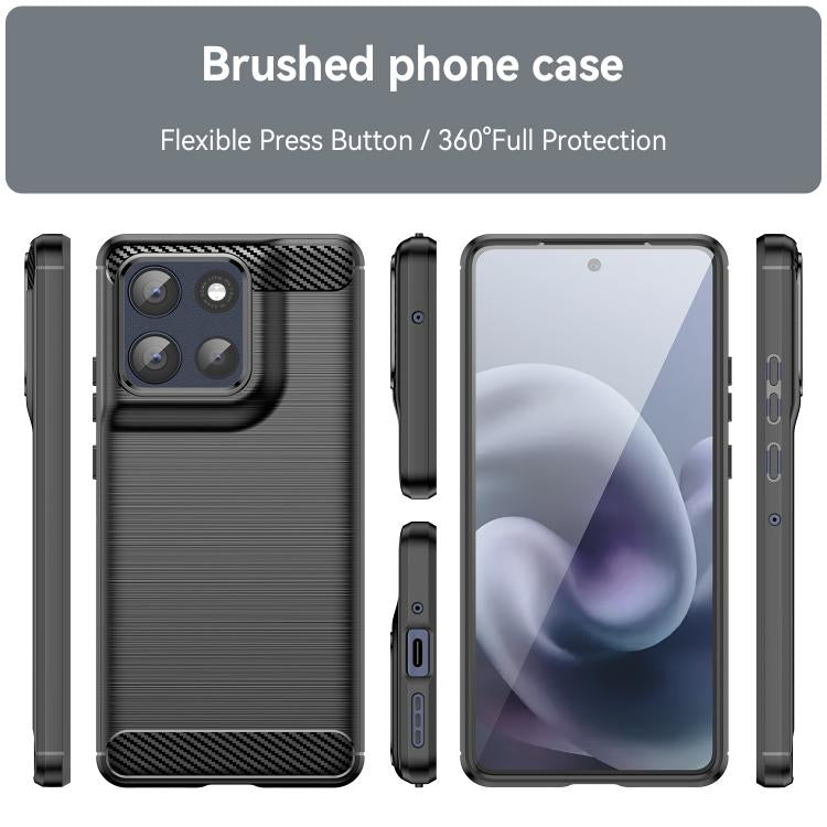 For Motorola Moto G86 5G Carbon Fiber Brushed Texture TPU Phone Case