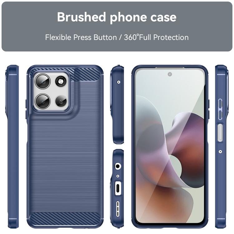 For Motorola Moto G66y 5G Carbon Fiber Brushed Texture TPU Phone Case