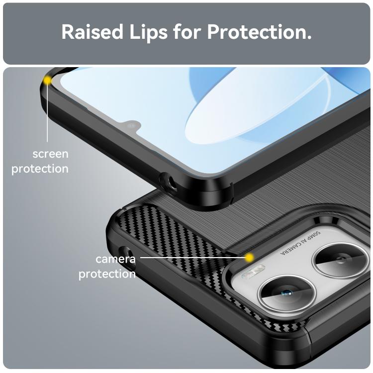 For Motorola Moto G06 Power 4G Carbon Fiber Brushed Texture TPU Phone Case