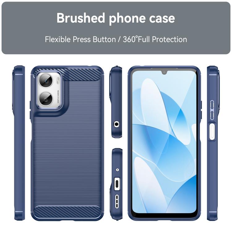 For Motorola Moto G06 Power 4G Carbon Fiber Brushed Texture TPU Phone Case