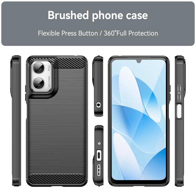 For Motorola Moto G06 4G Carbon Fiber Brushed Texture TPU Phone Case