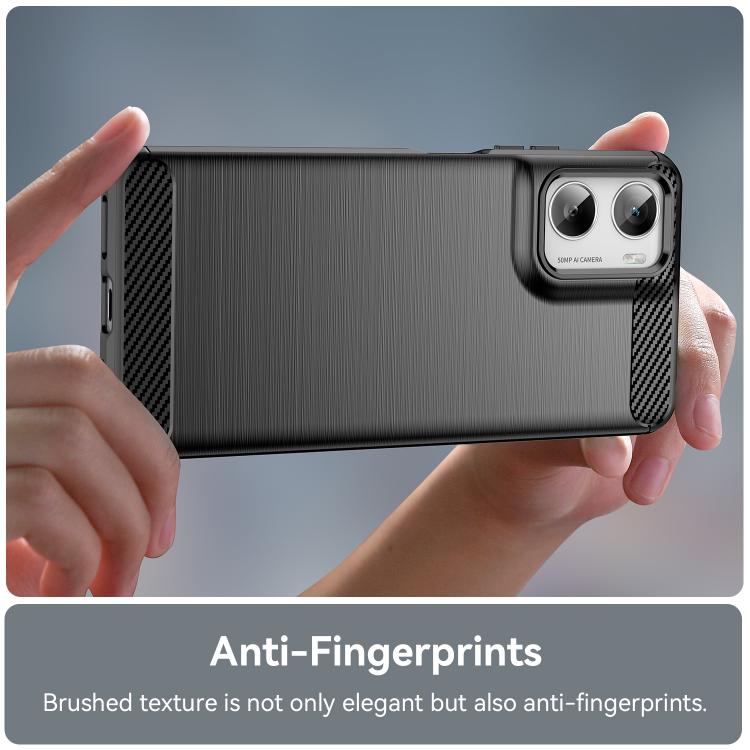 For Motorola Moto G06 4G Carbon Fiber Brushed Texture TPU Phone Case
