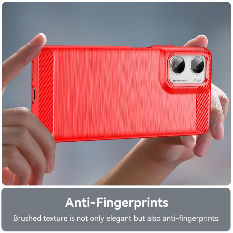For Motorola Moto G06 4G Carbon Fiber Brushed Texture TPU Phone Case