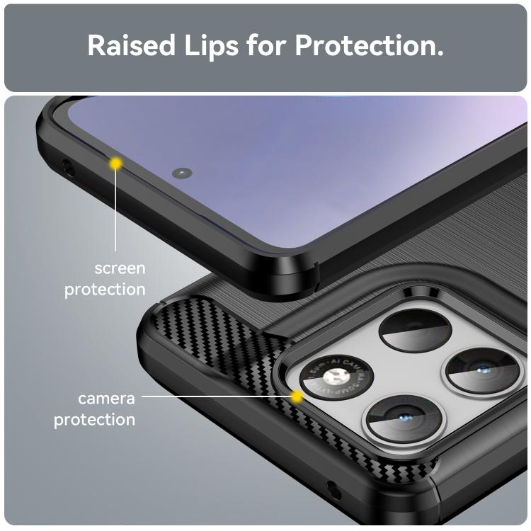 For Motorola Moto G57 5G Carbon Fiber Brushed Texture TPU Phone Case