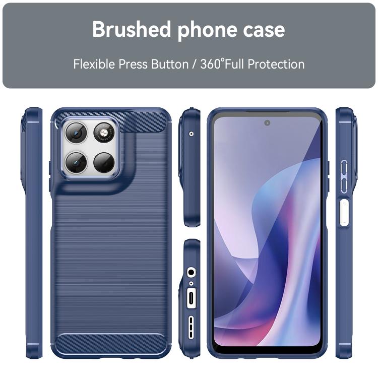 For Motorola Moto G57 5G Carbon Fiber Brushed Texture TPU Phone Case