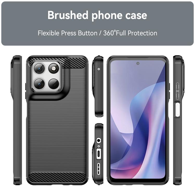 For Motorola Moto G67 Power 5G Carbon Fiber Brushed Texture TPU Phone Case