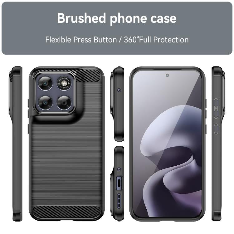 For Motorola Moto G67 5G Carbon Fiber Brushed Texture TPU Phone Case