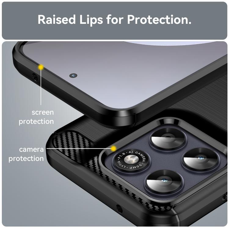 For Motorola Moto G77 Carbon Fiber Brushed Texture TPU Phone Case