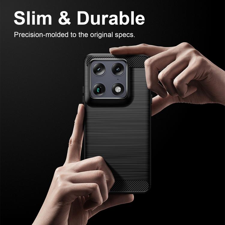 For Motorola Moto X70 Air Pro 5G Carbon Fiber Brushed Texture TPU Phone Case