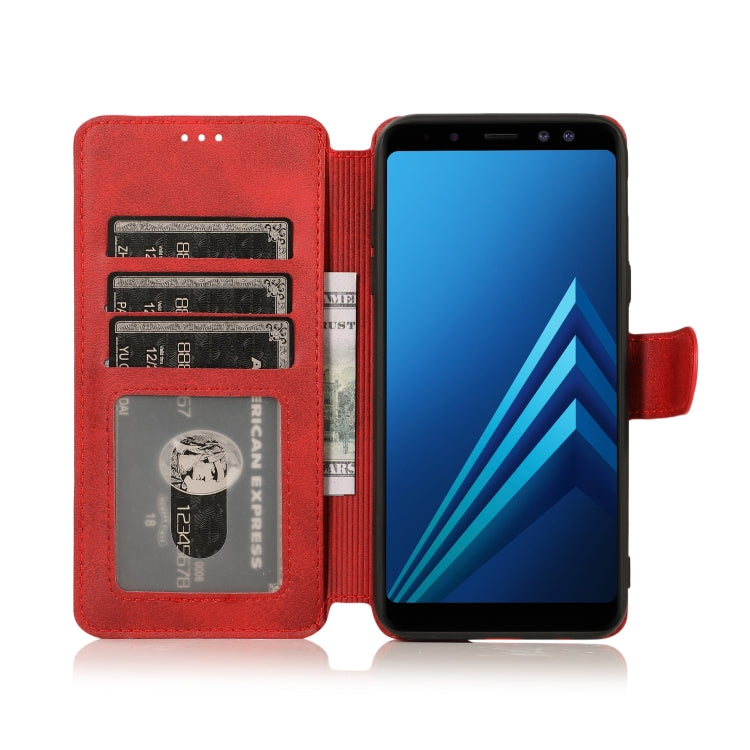 For Samsung Galaxy A6(2018) Calf Texture Magnetic Buckle Horizontal Flip Leather Case with Holder & Card Slots & Wallet & Photo Frame