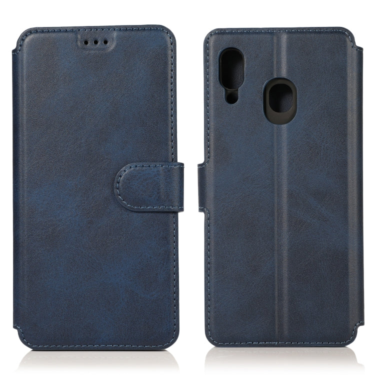 For Samsung Galaxy A30 Calf Texture Magnetic Buckle Horizontal Flip Leather Case with Holder & Card Slots & Wallet & Photo Frame