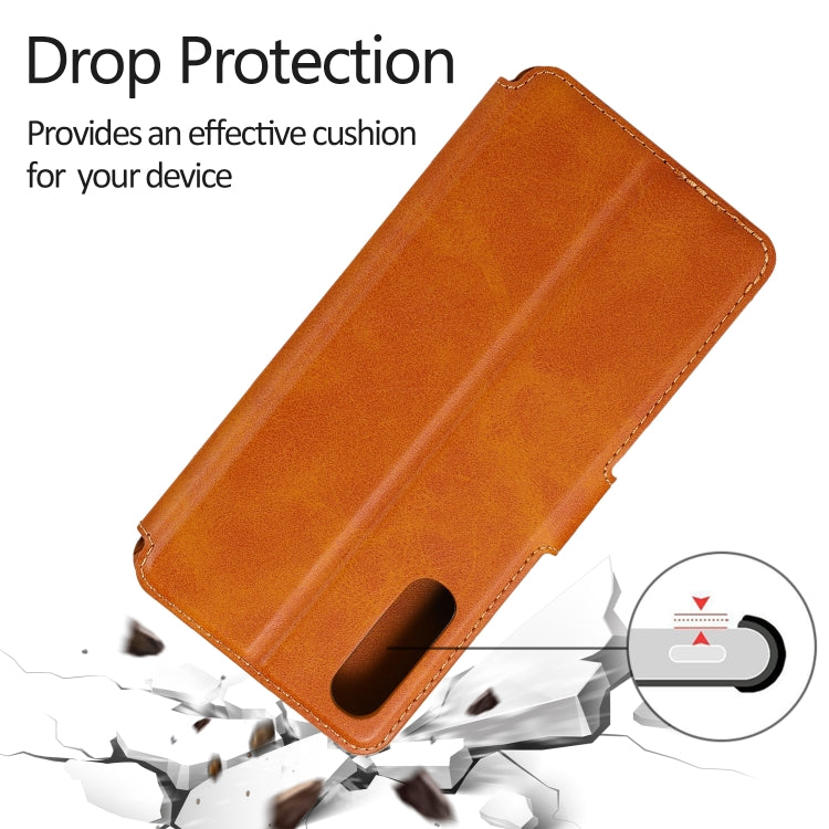 For Samsung Galaxy A50s Calf Texture Magnetic Buckle Horizontal Flip Leather Case with Holder & Card Slots & Wallet & Photo Frame