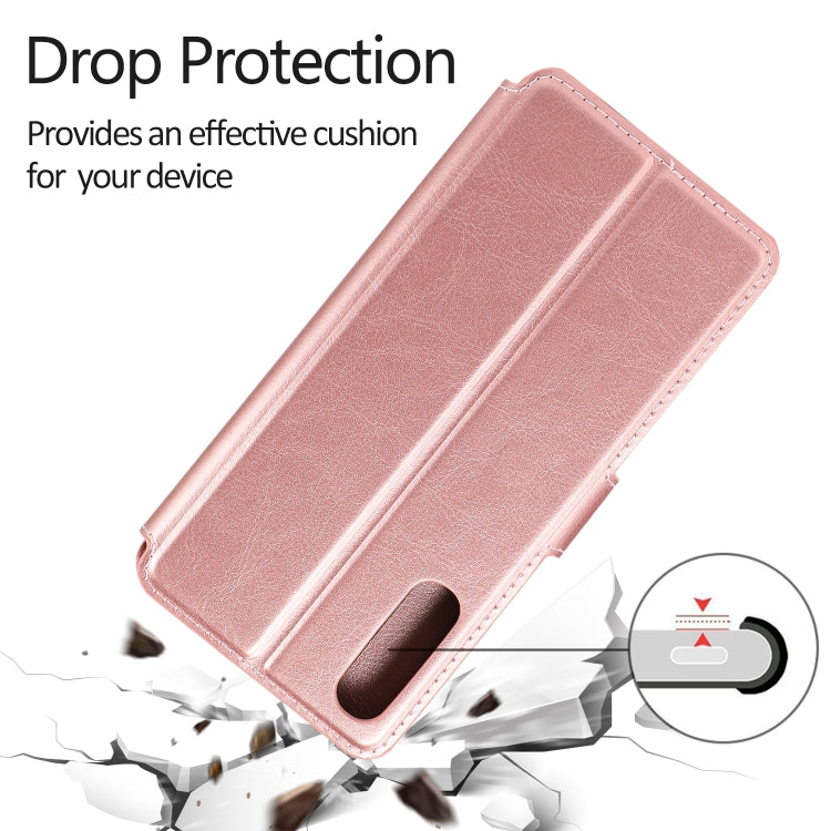 For Samsung Galaxy A50s Calf Texture Magnetic Buckle Horizontal Flip Leather Case with Holder & Card Slots & Wallet & Photo Frame