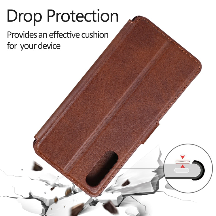 For Samsung Galaxy A50s Calf Texture Magnetic Buckle Horizontal Flip Leather Case with Holder & Card Slots & Wallet & Photo Frame