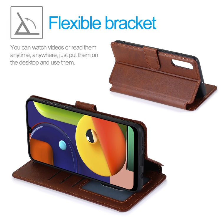 For Samsung Galaxy A50s Calf Texture Magnetic Buckle Horizontal Flip Leather Case with Holder & Card Slots & Wallet & Photo Frame
