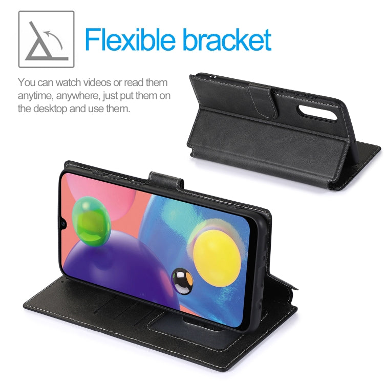 For Samsung Galaxy A70s Calf Texture Magnetic Buckle Horizontal Flip Leather Case with Holder & Card Slots & Wallet & Photo Frame