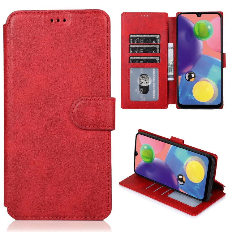 For Samsung Galaxy A70s Calf Texture Magnetic Buckle Horizontal Flip Leather Case with Holder & Card Slots & Wallet & Photo Frame