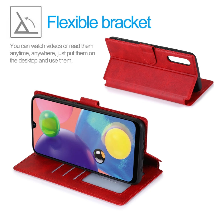 For Samsung Galaxy A70s Calf Texture Magnetic Buckle Horizontal Flip Leather Case with Holder & Card Slots & Wallet & Photo Frame