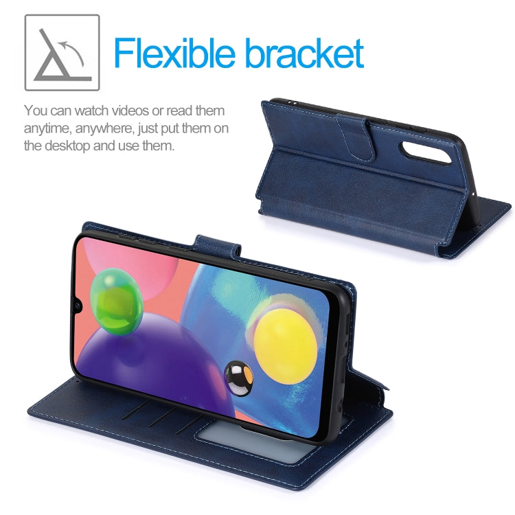 For Samsung Galaxy A70s Calf Texture Magnetic Buckle Horizontal Flip Leather Case with Holder & Card Slots & Wallet & Photo Frame