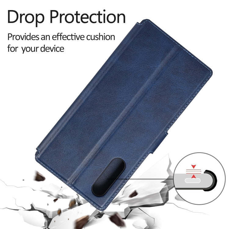 For Samsung Galaxy A70s Calf Texture Magnetic Buckle Horizontal Flip Leather Case with Holder & Card Slots & Wallet & Photo Frame