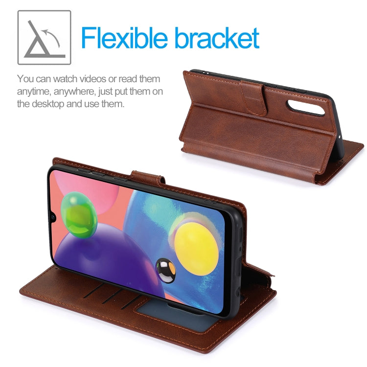 For Samsung Galaxy A70s Calf Texture Magnetic Buckle Horizontal Flip Leather Case with Holder & Card Slots & Wallet & Photo Frame