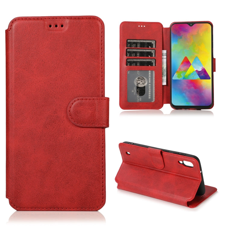 For Samsung Galaxy M10 Calf Texture Magnetic Buckle Horizontal Flip Leather Case with Holder & Card Slots & Wallet & Photo Frame