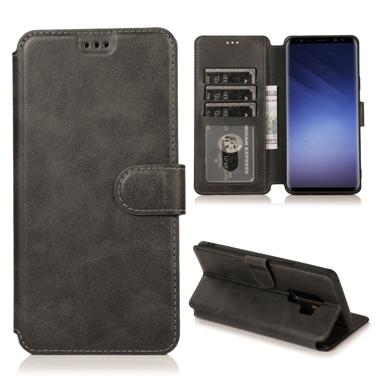 For Samsung Galaxy S9 Plus Calf Texture Magnetic Buckle Horizontal Flip Leather Case with Holder & Card Slots & Wallet & Photo Frame