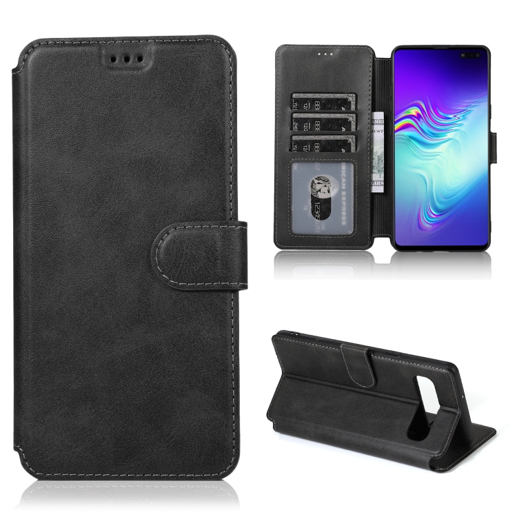 For Samsung Galaxy S10 5G Calf Texture Magnetic Buckle Horizontal Flip Leather Case with Holder & Card Slots & Wallet & Photo Frame