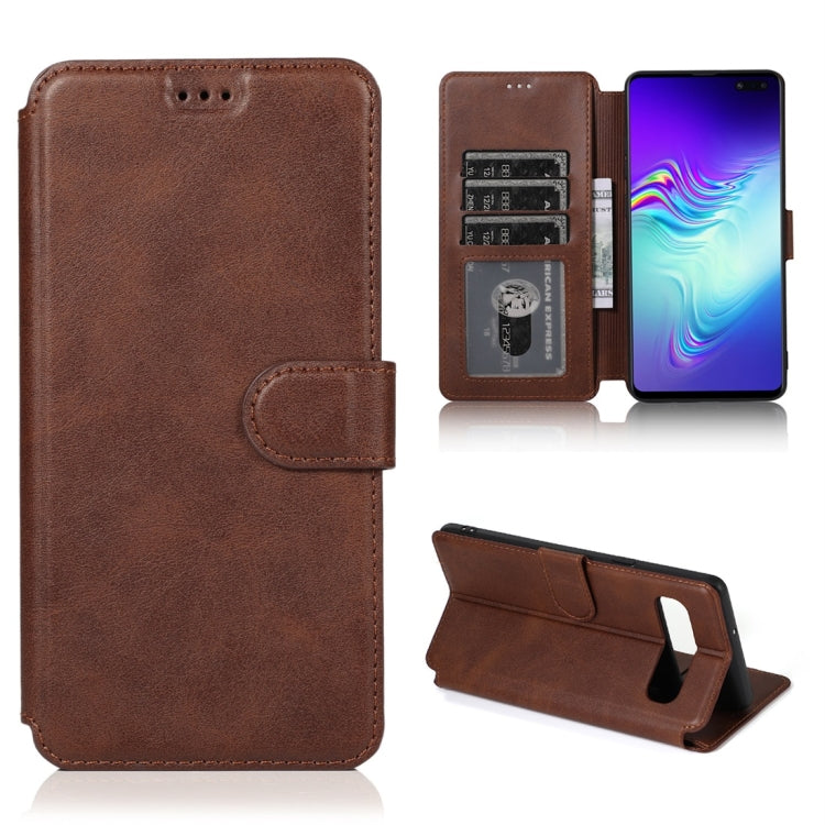 For Samsung Galaxy S10 5G Calf Texture Magnetic Buckle Horizontal Flip Leather Case with Holder & Card Slots & Wallet & Photo Frame