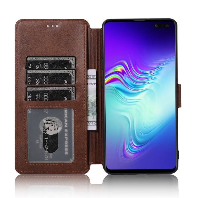 For Samsung Galaxy S10 5G Calf Texture Magnetic Buckle Horizontal Flip Leather Case with Holder & Card Slots & Wallet & Photo Frame