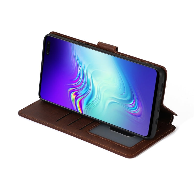 For Samsung Galaxy S10 5G Calf Texture Magnetic Buckle Horizontal Flip Leather Case with Holder & Card Slots & Wallet & Photo Frame