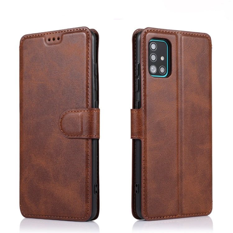 For Samsung Galaxy A51 Calf Texture Magnetic Buckle Horizontal Flip Leather Case with Holder & Card Slots & Wallet & Photo Frame