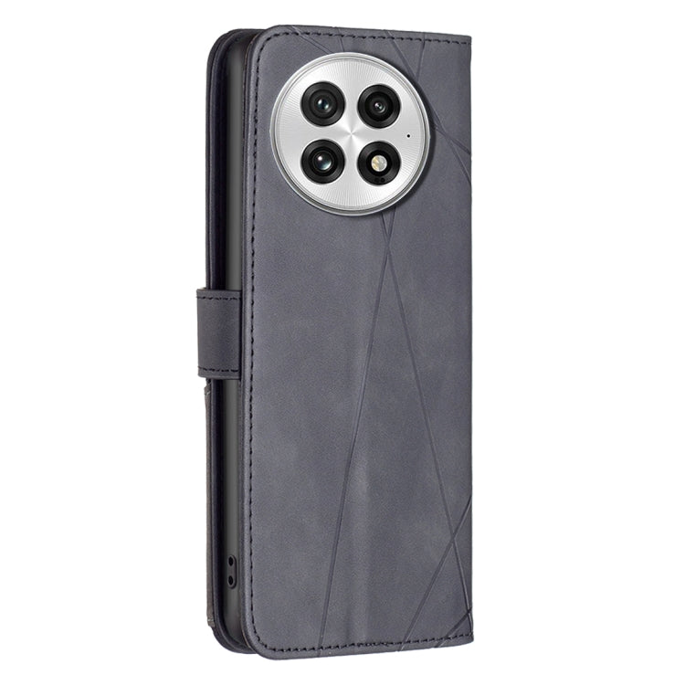 For OnePlus 13 BF05 Magnetic Buckle Rhombus Texture Leather Phone Case