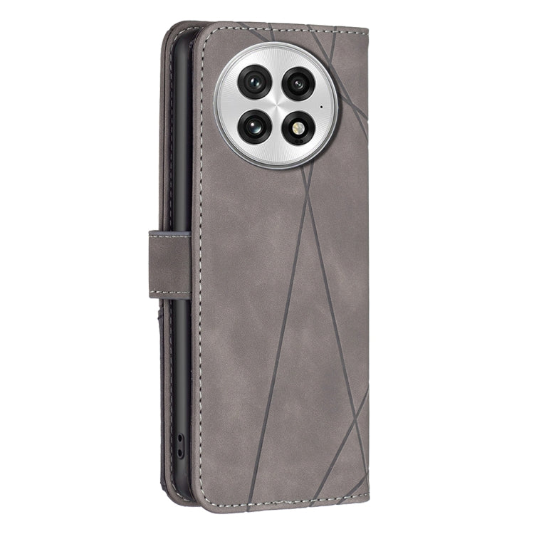 For OnePlus 13 BF05 Magnetic Buckle Rhombus Texture Leather Phone Case