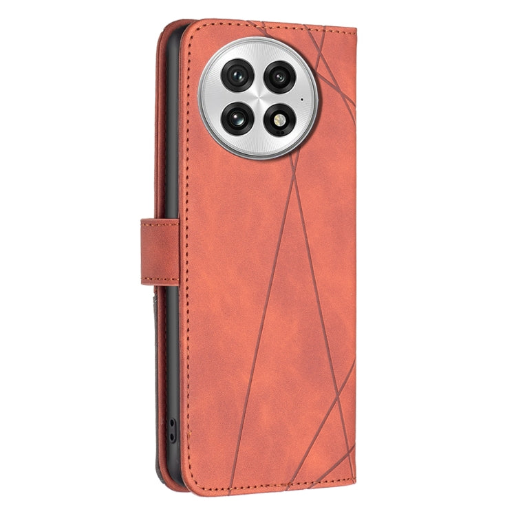 For OnePlus 13 BF05 Magnetic Buckle Rhombus Texture Leather Phone Case