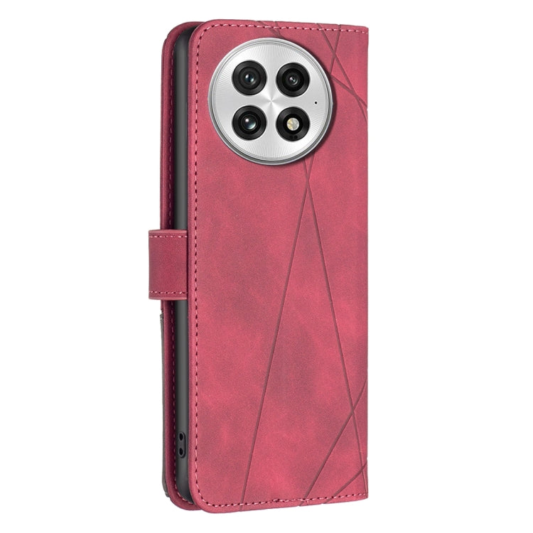 For OnePlus 13 BF05 Magnetic Buckle Rhombus Texture Leather Phone Case