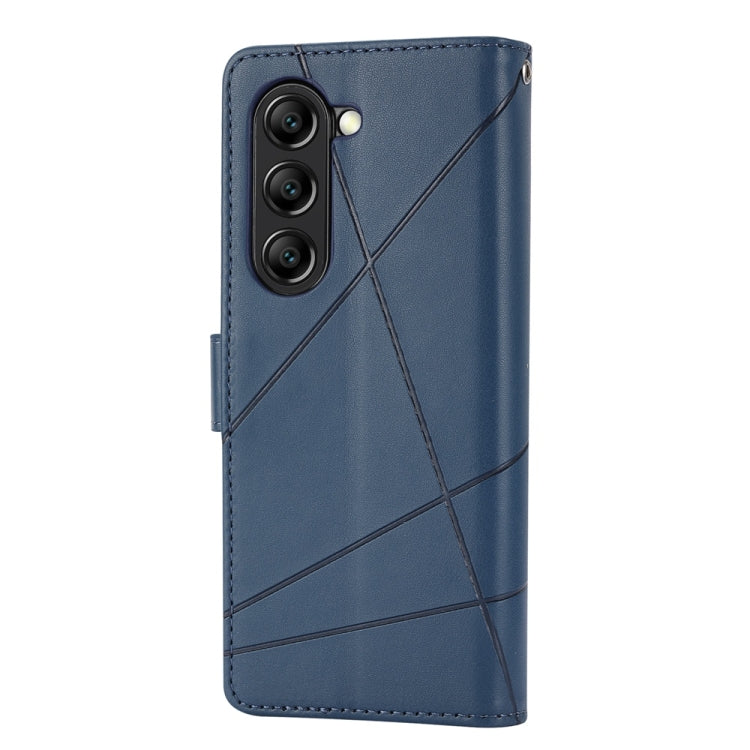 For Samsung Galaxy Z Fold6 PU Genuine Leather Texture Embossed Line Phone Case