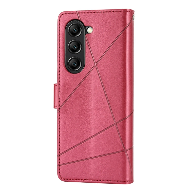 For Samsung Galaxy Z Fold6 PU Genuine Leather Texture Embossed Line Phone Case