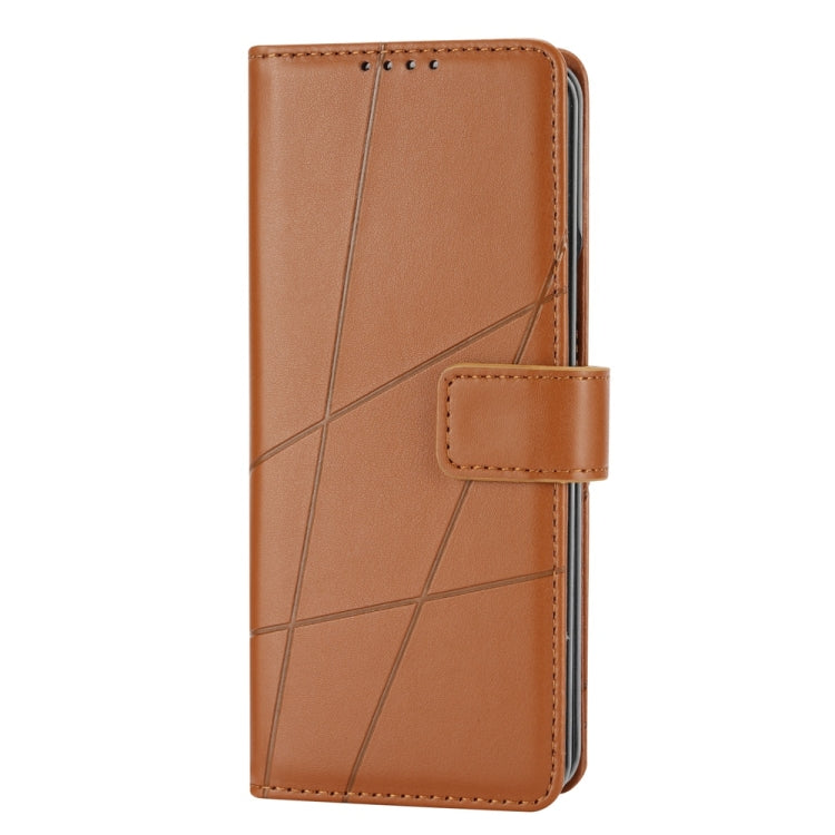 For Samsung Galaxy Z Fold6 PU Genuine Leather Texture Embossed Line Phone Case
