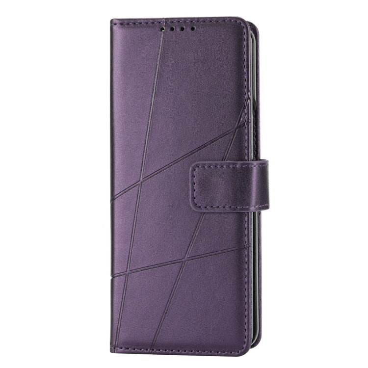 For Samsung Galaxy Z Fold6 PU Genuine Leather Texture Embossed Line Phone Case