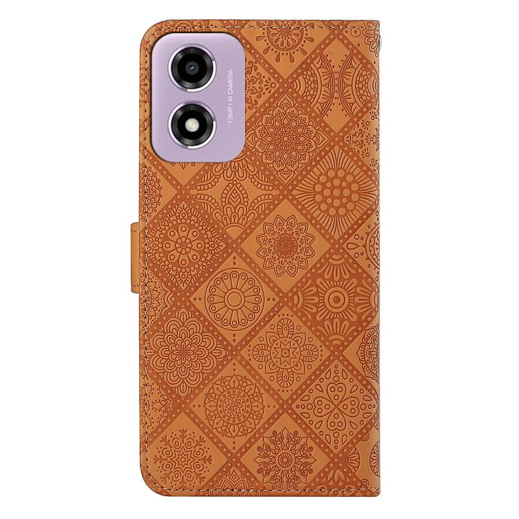 For Motorola Moto E14 Ethnic Style Embossed Pattern Leather Phone Case
