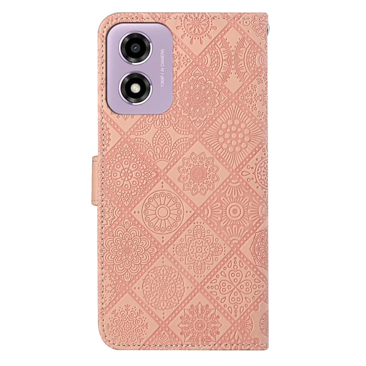 For Motorola Moto E14 Ethnic Style Embossed Pattern Leather Phone Case
