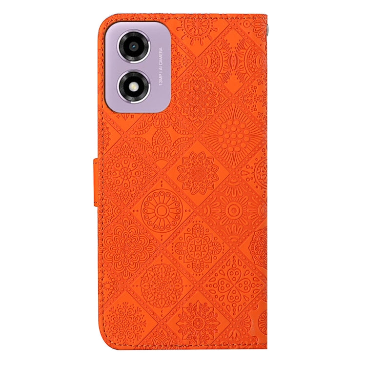 For Motorola Moto E14 Ethnic Style Embossed Pattern Leather Phone Case