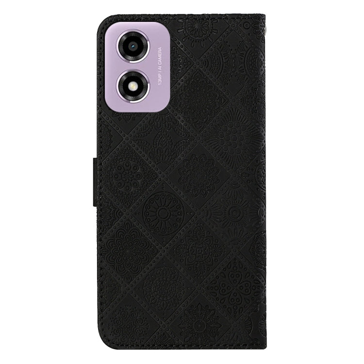 For Motorola Moto E14 Ethnic Style Embossed Pattern Leather Phone Case