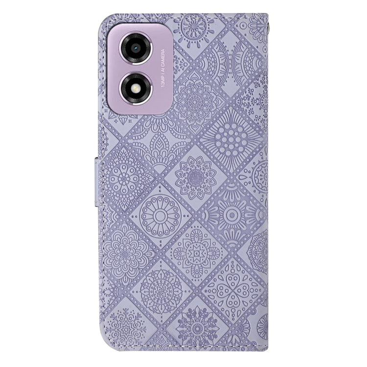 For Motorola Moto E14 Ethnic Style Embossed Pattern Leather Phone Case