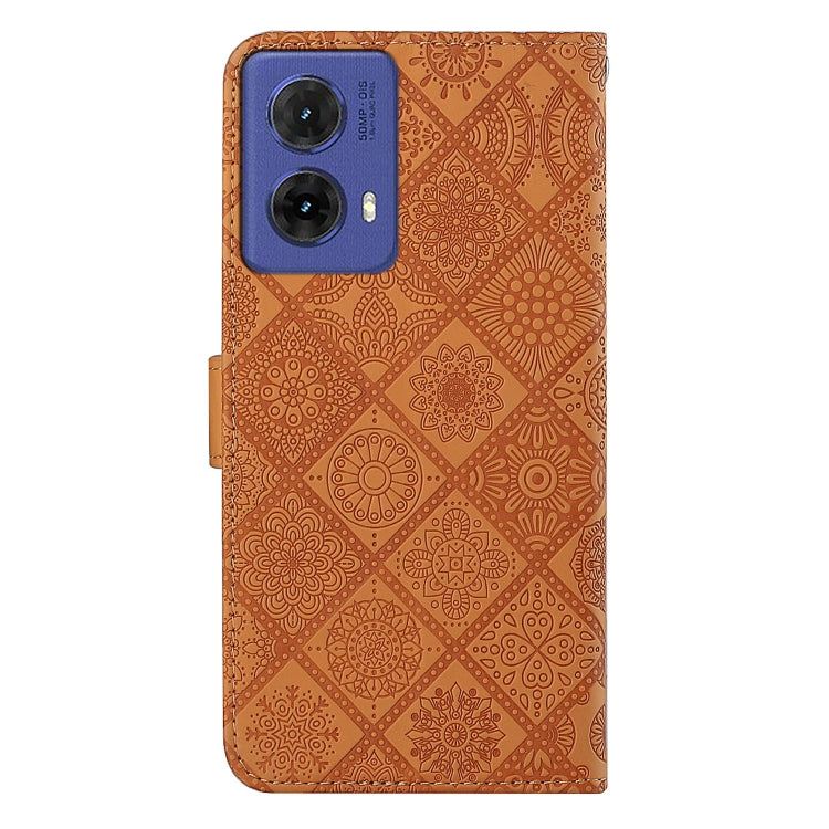 For Motorola Moto G85 Ethnic Style Embossed Pattern Leather Phone Case