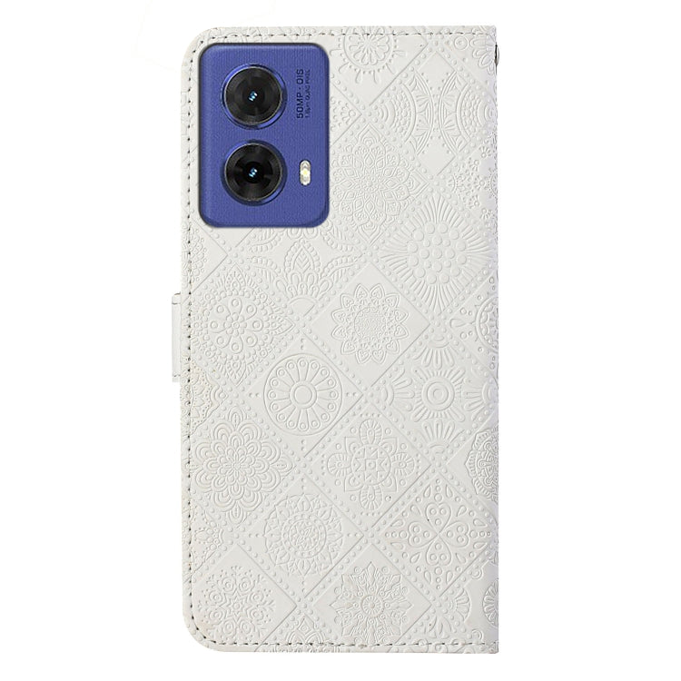 For Motorola Moto G85 Ethnic Style Embossed Pattern Leather Phone Case