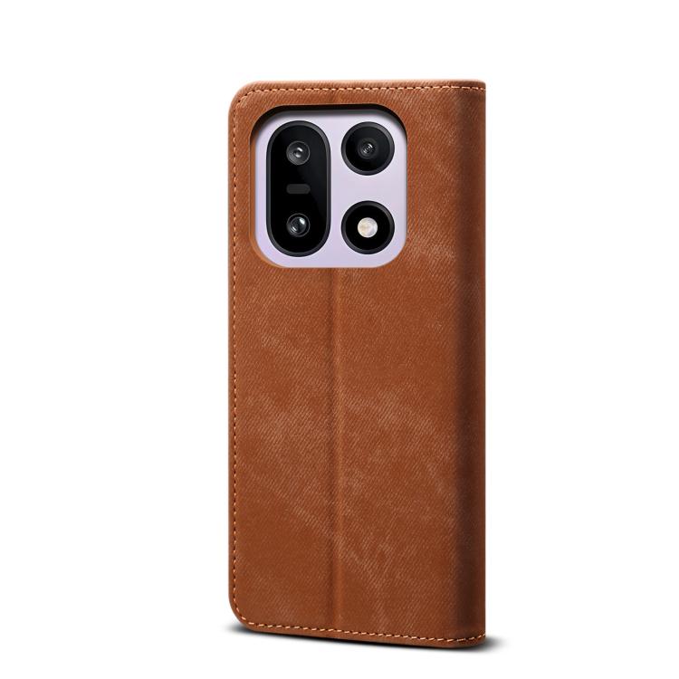 For OnePlus 15 Denim Texture Casual Style Horizontal Flip Leather Case