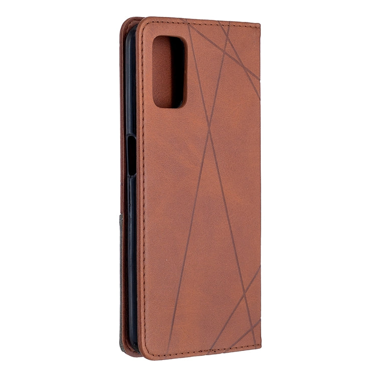For Oppo A72 / A52 / A92 Rhombus Texture Horizontal Flip Magnetic Leather Case with Holder & Card Slots